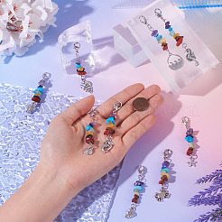 Chakra Gemstone Chip Pendant Decorations&nbsp;HJEW-TAC0027