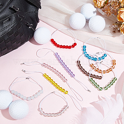 10Pcs 10 Colors Elastic Cords and Glass Golf Beads Count Stroke Score Counter&nbsp;HJEW-DR00088