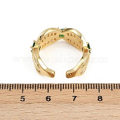 Brass Micro Pave Cubic Zirconia Cuff Rings&nbsp;RJEW-D326-02G