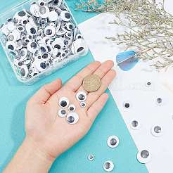 Black & White Plastic Wiggle Googly Eyes Buttons DIY Scrapbooking Crafts Toy Accessories&nbsp;KY-PH0001-12