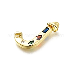 Brass Micro Pave Clear Cubic Zirconia Pendants&nbsp;KK-G521-01G-J-01