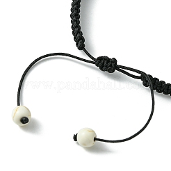 2Pcs 2 Color Natural Dalmation Jasper & Synthetic Turquoise Braided Bead Bracelet&nbsp;BJEW-JB09800