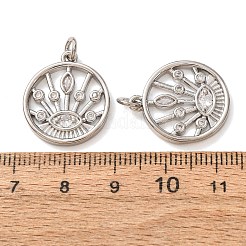 Brass Micro Pave Clear Cubic Zirconia Pendants&nbsp;CU-CBA2907-10P