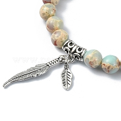 Synthetic Imperial Jasper Round Beaded Stretch Bracelets&nbsp;BJEW-TA00447