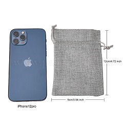 Polyester Imitation Burlap Packing Pouches Drawstring Bags&nbsp;ABAG-R005-9x12-04