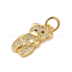 Rack Plating Brass & Clear Cubic Zirconia Pendants&nbsp;KK-S372-16G