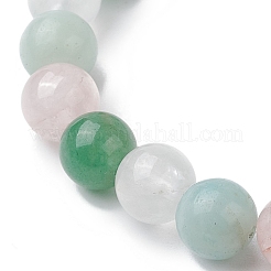 8mm Round Natural Rose Quartz & Amazonite & Green Aventurine & Quartz Crystal Beaded Stretch Bracelets for Women&nbsp;BJEW-JB10625-02