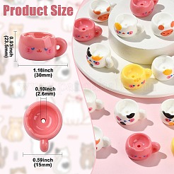30Pcs 6 Colors Opaque Resin Cat Mark Cup Display Decorations&nbsp;DJEW-CJ0001-35