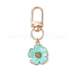 5Pcs 5 Colors Flower Alloy Enamel Pendant Decoration&nbsp;HJEW-JM02746