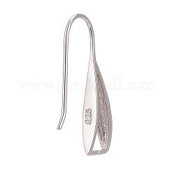 Anti-Tarnish Rhodium Plated 925 Sterling Silver Earring Hooks&nbsp;STER-F033-41P