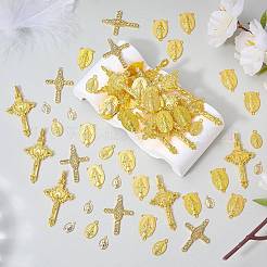 80Pcs 6 Styles Religion Cross & Oval with Virgin Mary Tibetan Style Alloy Pendants & Chandelier Component Links Findings Kits&nbsp;FIND-SZ0019-52