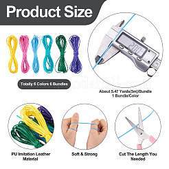 6 Colors 6 Bundles 5M PU Imitation Leather Cords&nbsp;OCOR-TA0001-97
