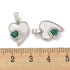 Brass Micro Pave Cubic Zirconia Pendants&nbsp;KK-P275-15P