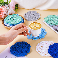 12Pcs 6 Colors Handmade Polyester Cotton Table Mats&nbsp;AJEW-MB0001-08