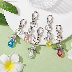 5Pcs 5 Colors Angel Glass Pendant Decoraiton&nbsp;HJEW-JM01659
