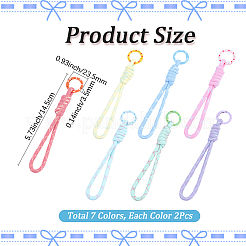14Pcs 7 Colors Polyester Lanyard Hand Mobile Straps&nbsp;MOBA-SC0001-01