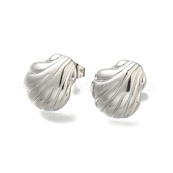 304 Stainless Steel Shell Shape Stud Earrings for Women&nbsp;EJEW-U027-01P