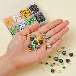 414Pcs 8 Style Heart & Flat Round Opaque/Transparent Acrylic Beads&nbsp;MACR-YW0001-46