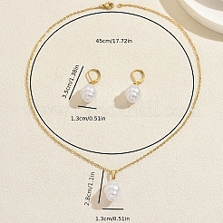Oval Plastic Imitation Pearl Earrings & Pendant Necklaces Sets for Women&nbsp;XB7297