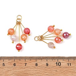 Natural Banded Agate(Dyed & Heated) Faceted Round Pendants&nbsp;PALLOY-JF05879