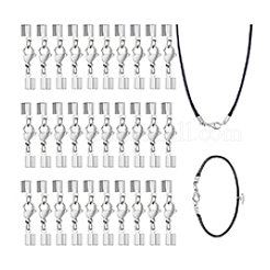 30Pcs 304 Stainless Steel Lobster Claw Clasps with Cord Ends&nbsp;STAS-PH0007-10P