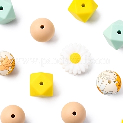 5 Styles Food Grade Eco-Friendly Silicone Beads&nbsp;SIL-FS0001-25