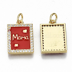 Real 16K Gold Plated Brass Micro Pave Clear Cubic Zirconia Pendants&nbsp;ZIRC-S067-194A-NF