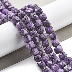 Dyed Natural Sesame Jasper Imitation Charoite Beads Strands&nbsp;G-C179-B01-01
