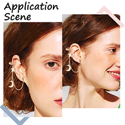 3 Pairs Brass Ear Cuff Findings&nbsp;KK-BBC0009-75
