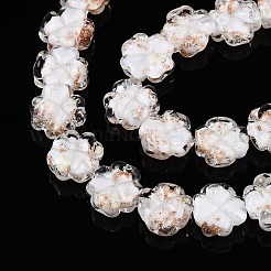 Luminous Handmade Gold Foil Glass Beads Strands&nbsp;FOIL-N029-01A