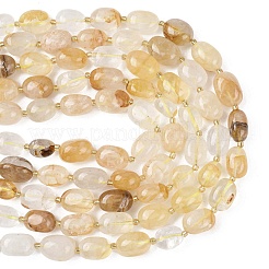 Natural Yellow Hematoid Quartz/Golden Healer Quartz Beads Strands&nbsp;G-G453-D15-01