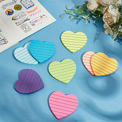 32Pcs Heart with Stripe Pattern Paper Pad Sticky Notes&nbsp;AJEW-GO0003-01
