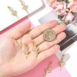 6Pcs Brass Micro Pave Cubic Zirconia Pendants&nbsp;KK-BBC0020-21
