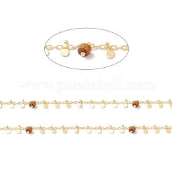 Natural Tiger Eye Column Beaded Chains&nbsp;CHC-K012-01G-01