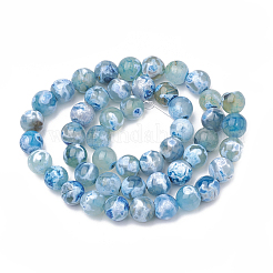 Natural Fire Crackle Agate Beads Strands&nbsp;X-G-S295-16C-8mm