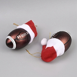 6Pcs Plastic & Cotton Christmas Santa Hat Ball Ornaments&nbsp;HJEW-WH0063-075A