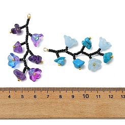 Glass & Glass Seed Beads & Gemstone Big Pendants&nbsp;PALLOY-MZ01335