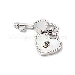 Brass Pave Natural White Shell Pendants&nbsp;KK-S522-15P