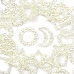 120Pcs 6 Style ABS Plastic Imitation Pearl Linking Rings&nbsp;OACR-FS0001-02