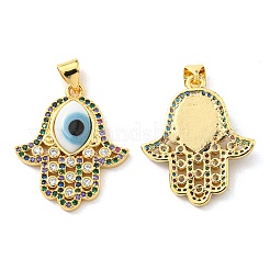 Brass Cubic Zirconia Pendants&nbsp;KK-K338-02G-07