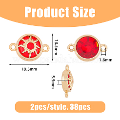 38pcs 19 styles Glass Connector Charms&nbsp;GLAA-DC0001-26
