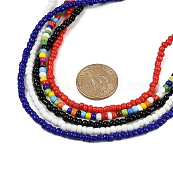 3Pcs 3 Styles Bohemian Glass Seed Beaded Multi-strand Necklaces for Women&nbsp;NJEW-JN05354