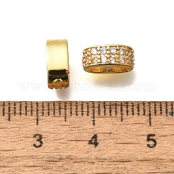 Rack Plating Brass Micro Pave Cubic Zirconia Connector Charms &nbsp;KK-M313-03G