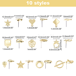 40Pcs 10 Style Alloy Stud Earring Findings&nbsp;FIND-CA0003-27