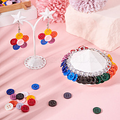 450Pcs 15 Styles Resin Buttons&nbsp;RESI-TA0004-13