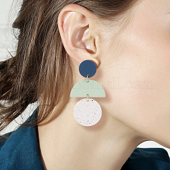 4 Pairs 4 Style Polymer Clay Dangle Stud Earrings with 316 Surgical Stainless Steel Pins&nbsp;EJEW-AN0004-27