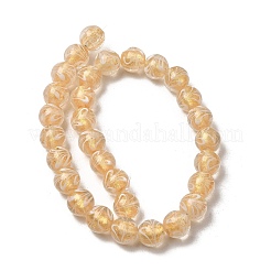 Gold Sand Lampwork Beads Strands&nbsp;LAMP-P071-12mm-04
