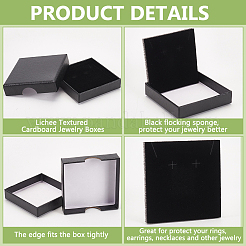 Lichee Textured Cardboard Jewelry Boxes&nbsp;CON-WH0089-100