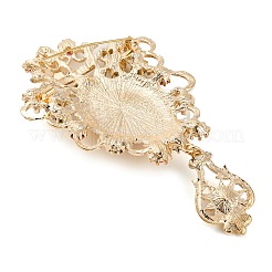 Baroque Flower Fern Green & Rose Rhinestone Brooch Pin&nbsp;JEWB-Z031-12KCG
