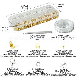 Brass and Iron Beeds with Strong Stretchy Beading Elastic Thread and Iron Beading Tweezers&nbsp;DIY-FS0005-74